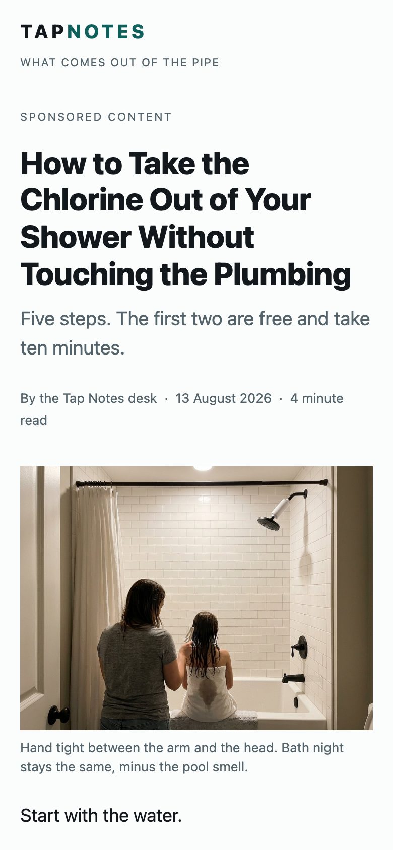 Water filters. Takes them step by step.
